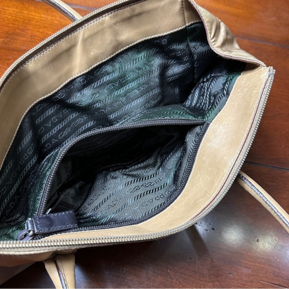 AUTHENTIC Prada Tessuto Cuoio Shoulder Bag. Tan. - Picture 7 of 16